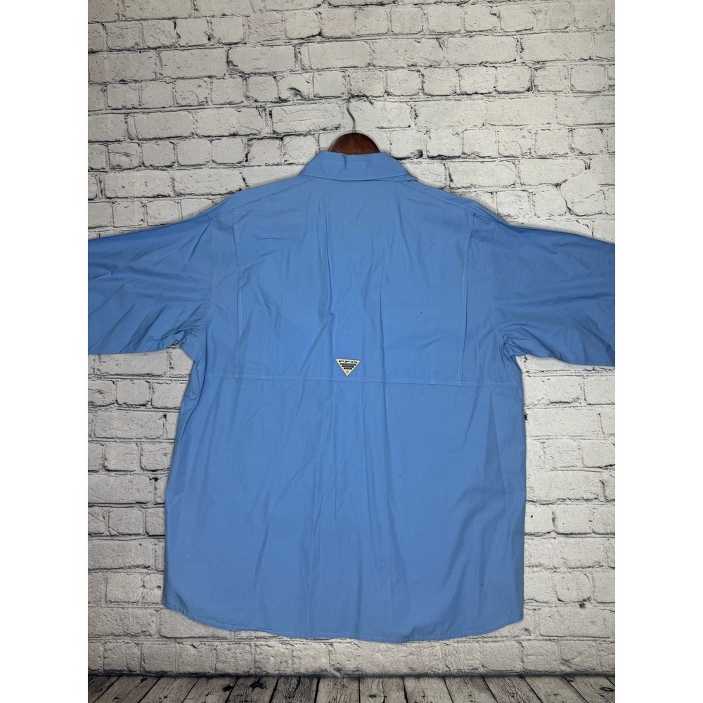 Columbia PFG‎ Performance Fishing Gear Blue Button Up Shirt Men's Size Large - Picture 7 of 9